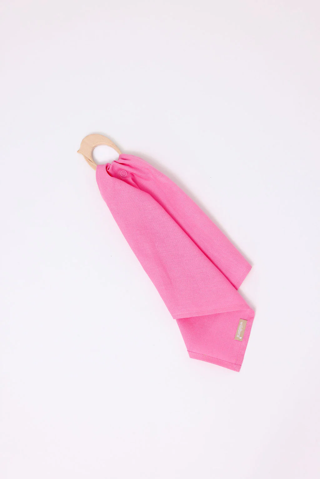 Pink Robin - Linen + Maple Ring Teether